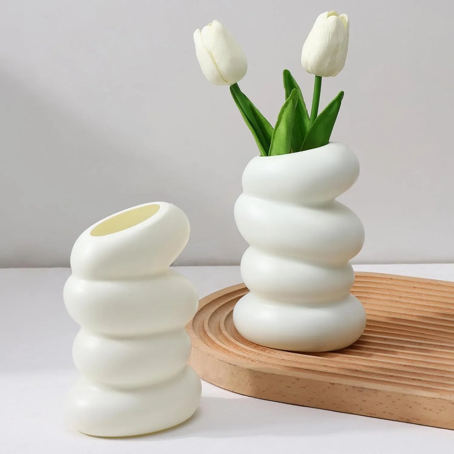 White Vase Creative Plastic Vase Perfect for Bed Rooms